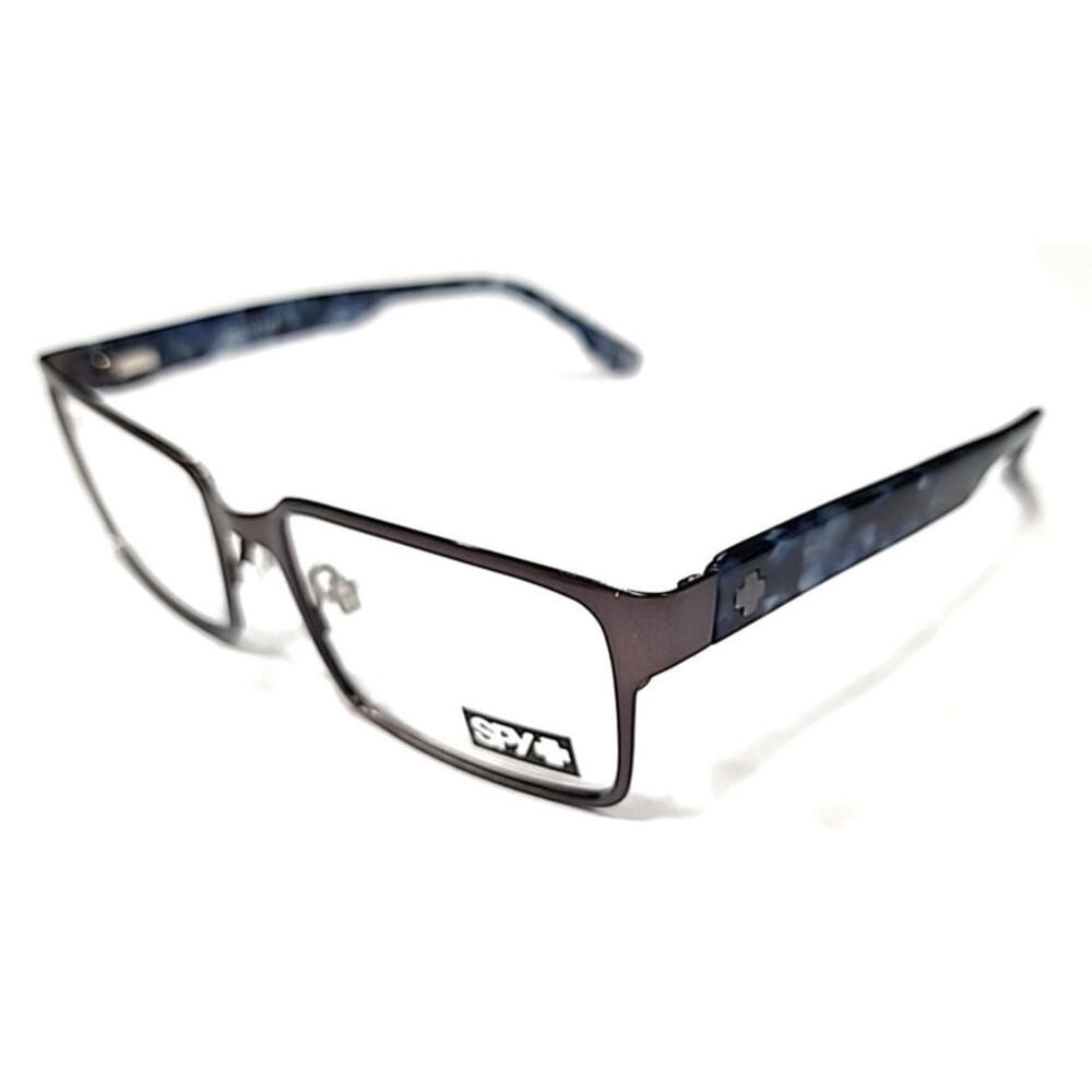 Spy+ Ellis Gunmetal Navy Blue Tortoise Rectangle Eyeglasses Frame 53-17 145 New